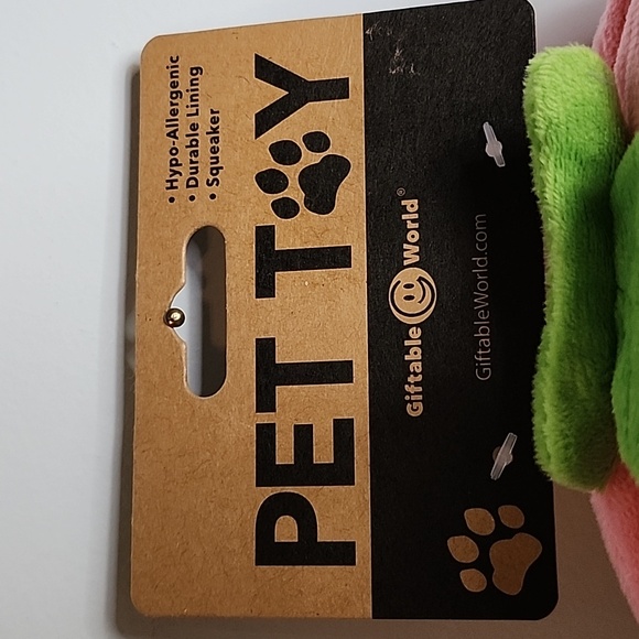 Pink Strawberry Giftable World Hypo Durable Lining Squeaker Stuffed Plush - Picture 3 of 9